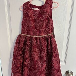 Pippa & Julie Burgundy Floral Lace Dress-NWT
